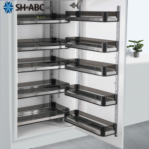 Panier d'Angle Magique de Cuisine en Acier Inoxydable, Grand Organisateur Fonctionnel à Fermeture Douce, Armoire de Rangement Coulissante Haute - Product Image 2