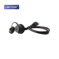 Connecteur de montage sur panneau étanche IP67 M25 USB 3.0 avec prise filetée et câble d'extension 0,1-4m