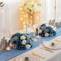 Centres de table pour mariage Décoration de table Roses florales artificielles rouges bleues écologiques Boules de fleurs en soie