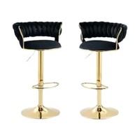 Chaise de bar pivotante en velours classique rétro moderne, réglable pour la maison, le bar, l'extérieur, l'hôtel, le salon, la salle de sport, l'hôpital
