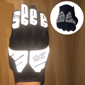 Revêtement polaire noir en silicone sel antidérapant, doublure thermique chaude pour moto, vélo, cyclisme, course, gant réfléchissant irisé - Product Image 6