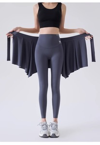 Women's Sports Tie Hip Yoga <b>Skirt</b> With <b>Elastic</b> Waist Solid Pattern Fitness Pilates Hip Cover - Product Image 2