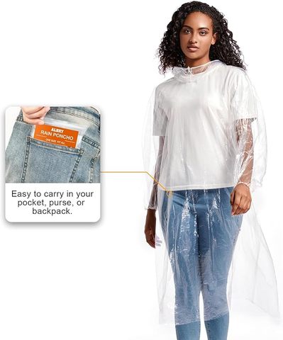 Single-Use Waterproof Disposable Transparent Rain for Poncho Convenient Rainwear for Outdoor Tours