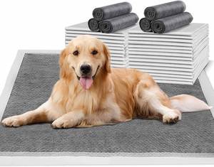 Offre Spéciale Amazon : Tapis d'entraînement jetable pour chiots 34x34 en charbon de bois carbonisé avec coussinets adhésifs pour animaux domestiques - Product Image 1