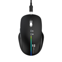 R8 Mouse Mini nirkabel, tetikus Mini nirkabel Tipe C dapat diisi ulang, 2.4G dan BT RGB untuk permainan dan penggunaan kantor