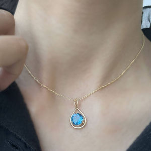 Collar de Plata de Ley 925 con Topacio, Joyería Elegante de Moda para Mujer, Venta al por Mayor de Fábrica - Product Image 3