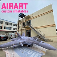 Ballon publicitaire gonflable en forme d'avion gris
