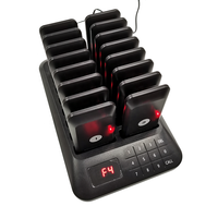 Café Service Table de radiomessagerie Beeper carré pas de vibration 1 Base 16 buzzers système d'appel de serveur sans fil téléavertisseurs d'appel pour Restaurant