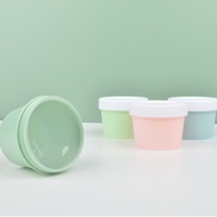 Pot de crème corporelle vide de 100 ml, coloré, avec couvercle blanc, de forme ronde, pour soins de la peau, lait corporel, gel d'aloe vera, pots en plastique PP, bouteilles de crème glacée