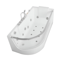 Baignoire d'angle en acrylique 1,65 m avec fonction massage, installation facile, garantie 5 ans, capacité 300L, bain à remous SPA – Offre Spéciale