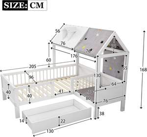 Meubles <span class=keywords><strong>de</strong></span> chambre à coucher, lits en <span class=keywords><strong>bois</strong></span> pour enfants, barrières, <span class=keywords><strong>lit</strong></span> Montessori pour tout-petits, <span class=keywords><strong>lit</strong></span> surélevé, <span class=keywords><strong>lit</strong></span> plateforme complet, <span class=keywords><strong>lit</strong></span> <span class=keywords><strong>de</strong></span> maison pour bébé <span class=keywords><strong>blanc</strong></span> - Product Image 4