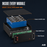 Batterie LiFePO4 48V 100Ah 5.12kWh pour montage en rack, module de batterie pour rack de serveur, BMS intelligent, solaire, télécommunications, OEM, ODM