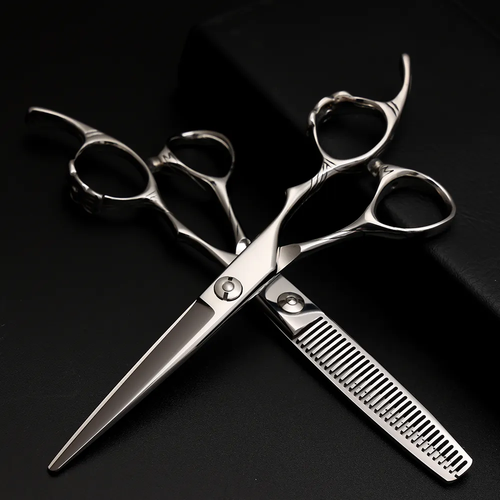 The New Listing 6 Inch Stainless Steel Set 2 Sharp Tool Scissor Logo Barber Small For Cutting Hair Scissors