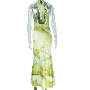 <span class=keywords><strong>Robe</strong></span> maxi vert émeraude à l'aquarelle, élégance <span class=keywords><strong>fluide</strong></span>, soirées d'été, vêtements sexy, nouvelles robes d'été pour femmes - Product Image 3