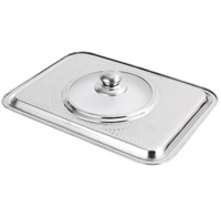 Edelstahl-Speisewärmer mit Klappfüßen, Leicht zu Transportieren, Gastronomie-Warmhalteplatte für Restaurants, Hotels und Buffets, Tischset mit Deckel