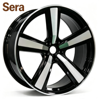 Rines de Aleación Forjada Sera Premium de 21 Pulgadas 5x112 ET26 ET19 para Modificación de Autos Porsche, Acabado Negro Mecanizado