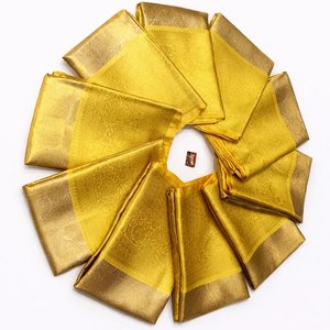 Saris traditionnels en coton brocart avec un riche tissage en zari, artisanat indien pour les mariages, les festivals et les fêtes - Product Image 1