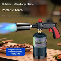 Briquet de camping haute puissance coupe-vent, torche au propane, idéal pour barbecue en extérieur, cuisson, désherbage et allumage de feu.