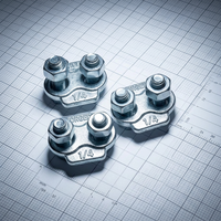 Pince à câble et attache-câble en fer galvanisé de type américain G450, construction forgée, taille 1/8"-2-1/2"