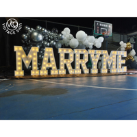 3D Decoración de metal gigante Carta de habitación Palabras de 4 pies escritas en luces Letras de marquesina Vintage para la venta