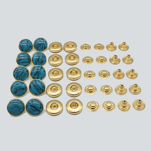 2025 mới đến bền vững Brass Snap Nút bốn-phần kim loại Fastener cho phụ kiện may mặc Vàng nhấn nút hạt - Product Image 5