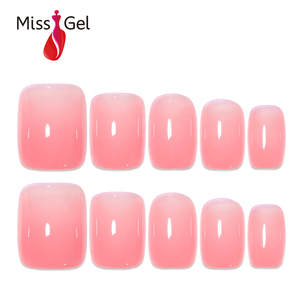 32 <span class=keywords><strong>Uñas</strong></span> Postizas de Gel ABS con Efecto <span class=keywords><strong>Coral</strong></span> Degradado, Cortas y Cuadradas, Brillantes, Flexibles, de Cobertura Completa, OEM, Personalizadas, para Salón de Belleza, Arte de <span class=keywords><strong>Uñas</strong></span> - Product Image 1