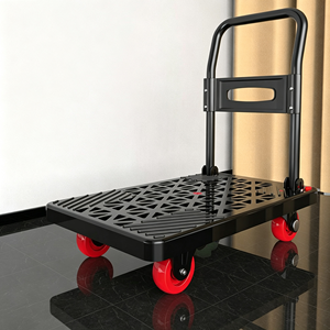 Folding Platform Hand Truck, Heavy Duty Collapsible Flatbed <b>Cart</b> with Swivel <b>Wheels</b>, 360 Degree Dolly for Moving, Warehouse - Product Image 1
