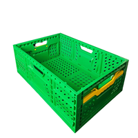 Panier empilable vert orange recyclable vente en ligne caisse en plastique PP pour fruits légumes stockage en entrepôt