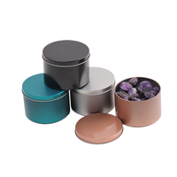 Boîte en fer circulaire scellée en métal pour bougies, crèmes d'aromathérapie et pierres parfumées, vente en gros