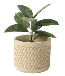 Good Sale Geometric Cement Flower Pots with Drainage Hole Cement Faux Succulent Planter Pots for Succulent Plants