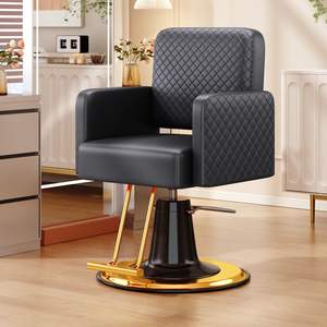 Sillón de Barbería Exclusivo de Alta Gama para Salón de Belleza con Asiento de Cuero, Bomba Hidráulica, Rotación de 360 Grados y Altura Ajustable - Product Image 5