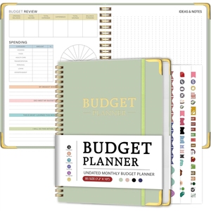 Planificateur budgétaire mensuel, carnet à spirales non daté, organiseur de factures et <span class=keywords><strong>suivi</strong></span> des dépenses, gestion efficace de l'argent - Product Image 1