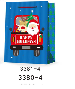 Sacs cadeaux en papier de Noël à cordon de serrage avec paillettes - Product Image 4