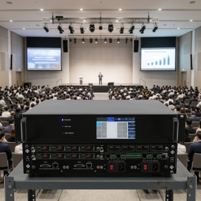 Hardrock 2.0B 8x8 Matrix Video Switcher Splitter UHD 4K60Hz Metal Case with RS232 and Infrared Remote Control