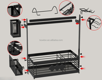 Support de barbecue pour barbecue d'extérieur, support de barbecue avec porte-serviettes en papier de camping et porte-assiettes, organisateur d'ustensiles de pique-nique et de condiments