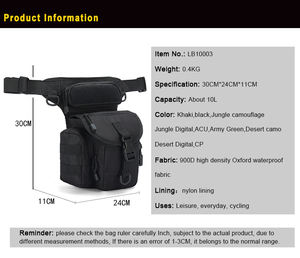 LUPU Outdoors Camouflage <strong>Waist</strong> Bag Anti-Theft Tactical Hunting Leg <strong>Belt</strong> with Zipper Closure - Product Image 6