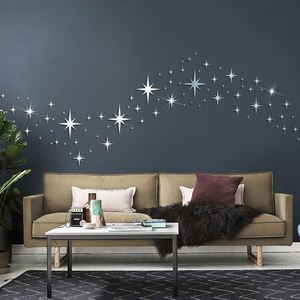 Miroir réfléchissant en acrylique 3D populaire, décoration murale pour chambre d'enfant, autocollant mural imperméable auto-adhésif - Product Image 5