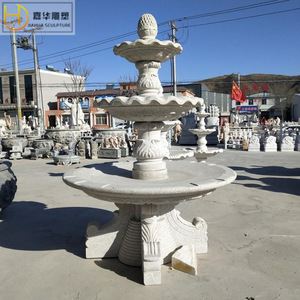 Fontaine en pierre Jiahua, élément aquatique extérieur traditionnel, style colonne, sculpture paysagère durable - Product Image 2