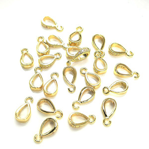 Fermoir <span class=keywords><strong>de</strong></span> pendentif plaqué or 18 carats avec micro-pavé <span class=keywords><strong>de</strong></span> zirconiums cubiques, breloque amovible en zirconiums cubiques pour la fabrication <span class=keywords><strong>de</strong></span> bijoux - Product Image 2