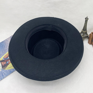 Chapeau de cowboy classique en feutre de laine de style ethnique à visière pointue pour femmes et hommes - Product Image 4