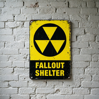 Plaque Métallique Vintage Fallout Shelter, Plaque en Étain Rétro pour Garage, Bar, Salle de Jeux, Décoration Murale, Vente en Gros