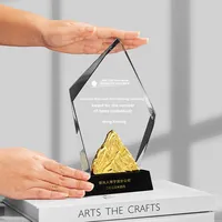 Trofeo de Cristal Creativo y Deslumbrante, Hecho a Medida, Grabado con Láser, Impreso con UV, Premio para Reunión Anual de Empresa China, Diseño de Pico de Montaña