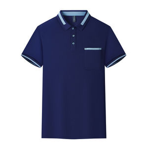 Polo Shirt Black Red Trim Short Sleeve Workwear For Catering Restaurants Bar Uniforms - Product Image 4