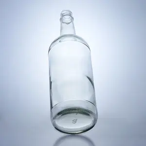 Fabricante botellas de vodka a granel 750ml 1000ml para licor con tapón de rosca de metal