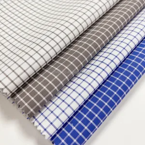 Personalizado 100% algodão 40x8 0/2 fios dyed líquido ammonia + acabamento hidratante poplin xadrez tecido para roupas