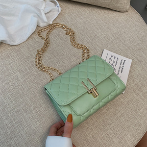 2024 thời trang vuông kim cương, lưới túi Mini của phụ nữ Túi Messenger rắn chuỗi phụ nữ vai túi/ - Product Image 4