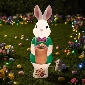 ของตกแต่งสวนกลางแจ้ง กระต่ายพลาสติก ของตกแต่งอีสเตอร์ กระต่ายในร่ม ไฟ LED - Product Image 4