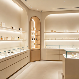 <span class=keywords><strong>Vitrine</strong></span> d'angle incurvée en verre, <span class=keywords><strong>vitrine</strong></span> haute pour magasin de détail - Product Image 2