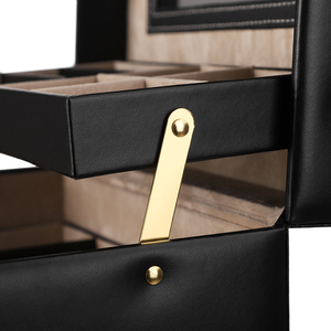 HI02 Jewelry <strong>Box</strong>, <strong>Girls</strong> Jewelry Organizer and Storage <strong>Box</strong>, Lockable Black <strong>Jewellery</strong> <strong>Box</strong> - Product Image 6