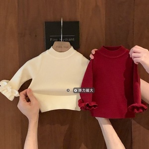 Tongxingyuan Girls Sweater Solid Color Base Layer Full Sleeve Thickening Soft Knit Autumn Spring Toddler Korean Style - Product Image 4